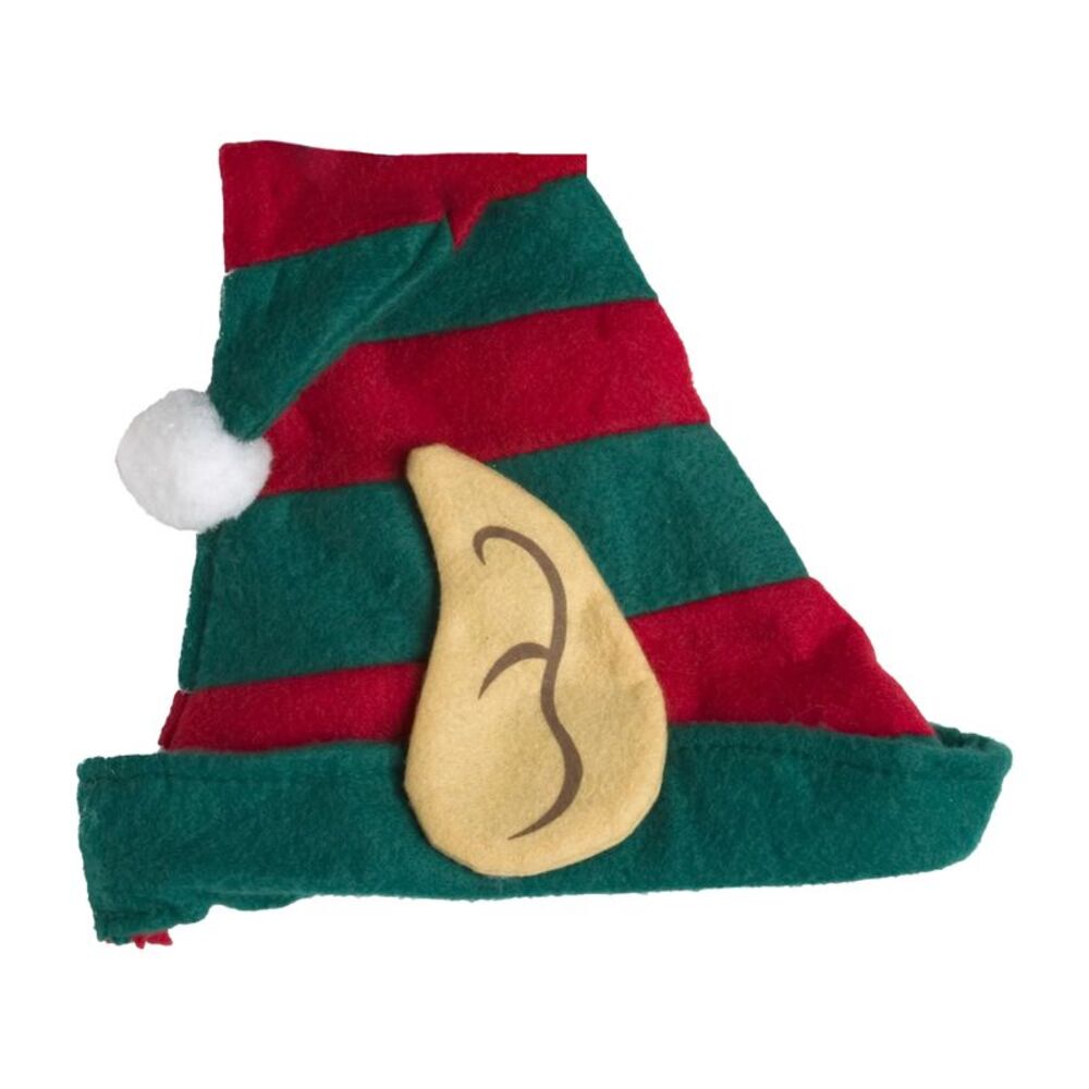 Smiffys Unisex Adult Elf Hat Costume Accessory / Red/Green
